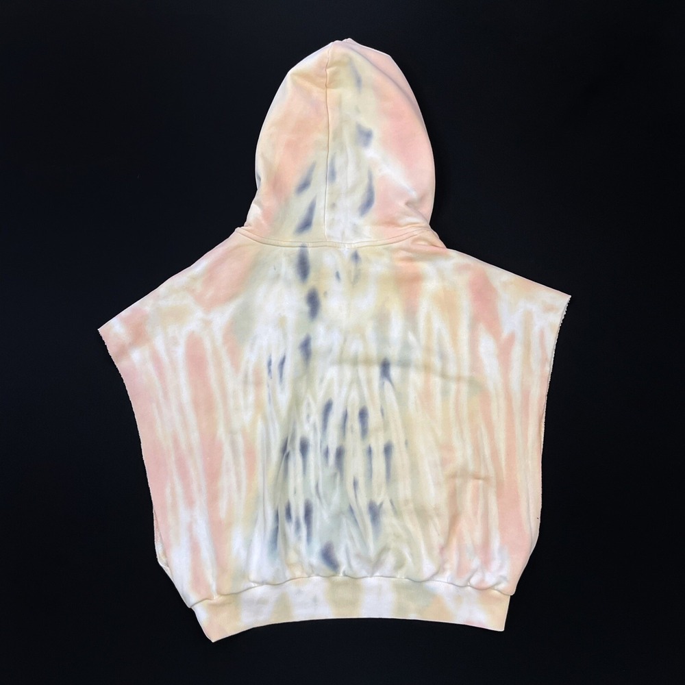 Young Fabulous & Broke Sweatshirt Women Large Orange Sleeveless Hood Tie Dye NWT - Picture 7 of 12